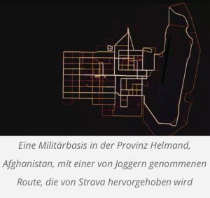 Strava app Heatmap Untergrundbasis 