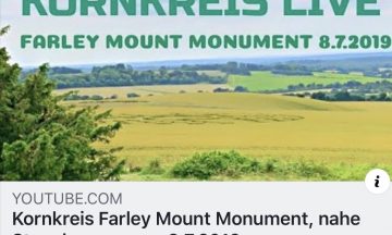 Kornkreis Farley Mount Monument, nahe Stonehenge, vom 8.7.2019