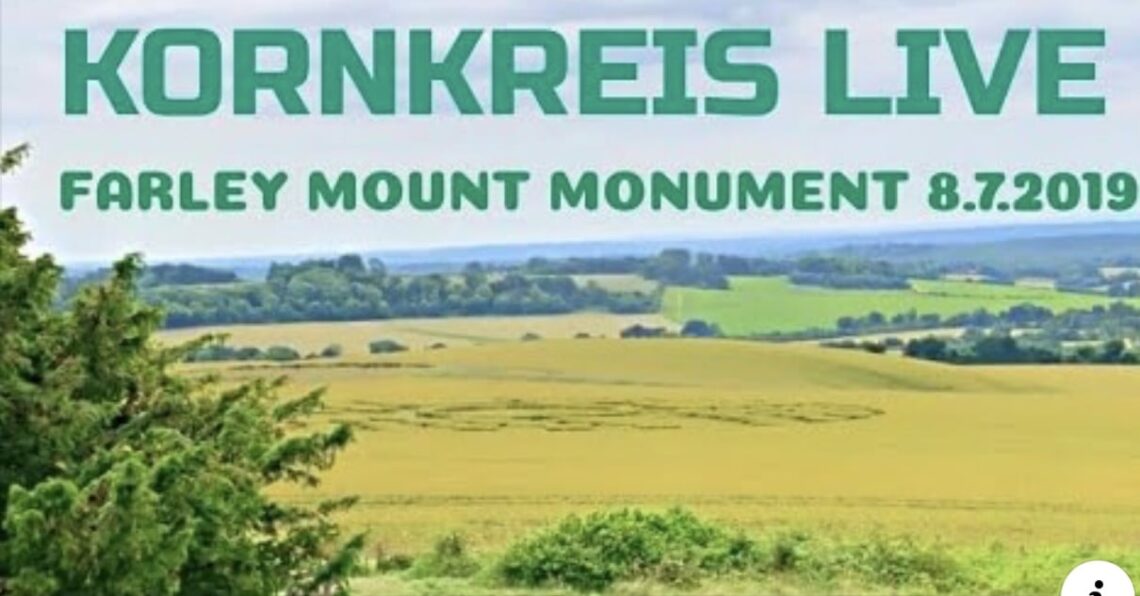 Kornkreis Farley Mount Monument, nahe Stonehenge, vom 8.7.2019